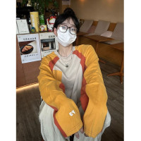 美式復古圓領拼接插肩袖衛衣女春秋2023新款設計感寬鬆撞色上衣潮