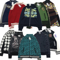 vintage古著孤品日系霹靂撞色棒球服秋冬復古中性寬鬆運動外套940