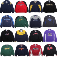 vintage古著美式街頭嘻哈oversize街舞套頭棒球服衛衣外套男女F26