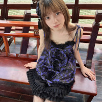 nekura你哭啦 原創凋薔薇和千紙鶴和風綁帶蝴蝶結吊帶裙喪萌軟宅