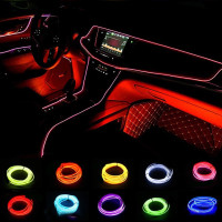 1 м 3 м 5 м Автомобильная интерьерная светодиодная декоративная лампа EL проводка неоновая полоса для Авто DIY Гибкая окружающая светильник USB вечерние атмосфера