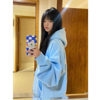 國潮牌oversize連帽運動衫女春秋薄款2023年新款ins小眾設計感外套