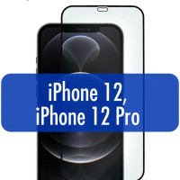 Защитное стекло для iPhone 12 Pro, iPhone 12 (Айфон 12, Айфон 12 Про) олеофобное, противоударное, Full Glue