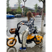 素素本SU美式復古國潮原創格子襯衫女長袖秋季高街設計感小眾襯衫