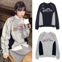 韓國代購ames衛衣美式復古球衣風奈言同款長袖情侶款寬鬆上衣