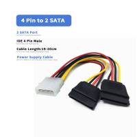 Кабель питания Molex IDE-2 серии ATA, 4-контактный кабель питания для жестких дисков SATA, Y-образный разветвитель, переходник для двух жестких дисков