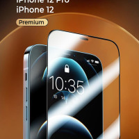 Защитное стекло для iPhone 12 / 12 Pro. Качество PREMIUM 6D / 3D бронестекло на айфон 12 про / Противоударное стекло для iPhone 12 / Глянцевое защитное стекло с олеофобным покрытием / броня на экран