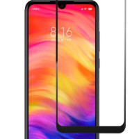 Защитное стекло для Xiaomi Redmi Note 7 (на Сяоми Редми Ноут 7), 3D, на весь экран, полная проклейка, прозрачное с чёрной рамкой. Противоударное, полноэкранное стекло для телефона. Аксессуар для смартфона, защита экрана, переднего стекла