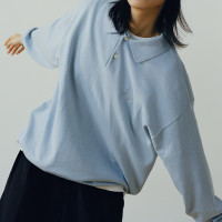 SUPERTOFU(SPTF) 主題刺繡圖案 微彈面料 舒適寬鬆 POLO長袖衫