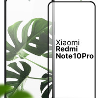 Защитное противоударное 3D стекло для телефона Xiaomi Redmi Note 10 Pro / Полноэкранное стекло на смартфон Сяоми Редми Нот 10 Про с черной рамкой / Прозрачное 9H