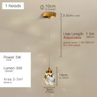 Хрустальные обеденные люстры IRALAN K9 для спальни, кровати, балкона, бара, комнаты, декоративные лампы, золотой провод, подвесные Хрустальные потолочные светильники