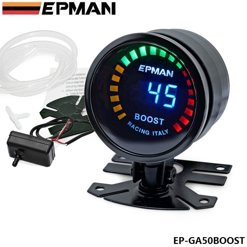 AUTOFAB -New Epman Car Motor Auto 2"52mm Digital 20 LED PSI/BAR Turbo Boost Gauge Meter With Sensor For Honda civic AF-GA50BOOST