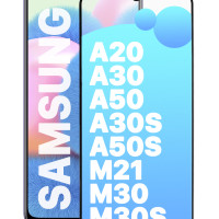 Защитное стекло для смартфона Samsung Galaxy A20, A30, A50, A30S, A50S, M21, M30, M30S WALKER защитное стекло для самсунг гэлакси с рамкой, полноэкранное, черное