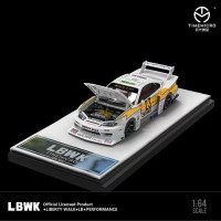 PreSale TM 1:64 LBWK Silvia S15, открытая капота, желтая молния, литье под давлением, Коллекционная модель автомобиля, миниатюрные игрушки для машинок, TimeMicro