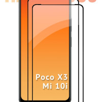 Защитное стекло на Xiaomi Poco X3 Pro, NFC, Mi 10i/ для Сяоми поко х3 про, нфс, ми 10 ай/ indAccess/ 2 шт.