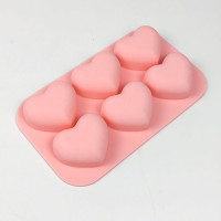 Силиконовая форма для мыла, 6 емкостей, форма для изготовления мыла ручной работы в виде сердца на День святого Валентина, форма «сделай сам» для шоколада, выпечки свечей
