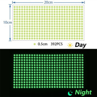 Наклейки на стену, светящиеся в темноте, самоклеящиеся, флуоресцентные, 392 шт.
