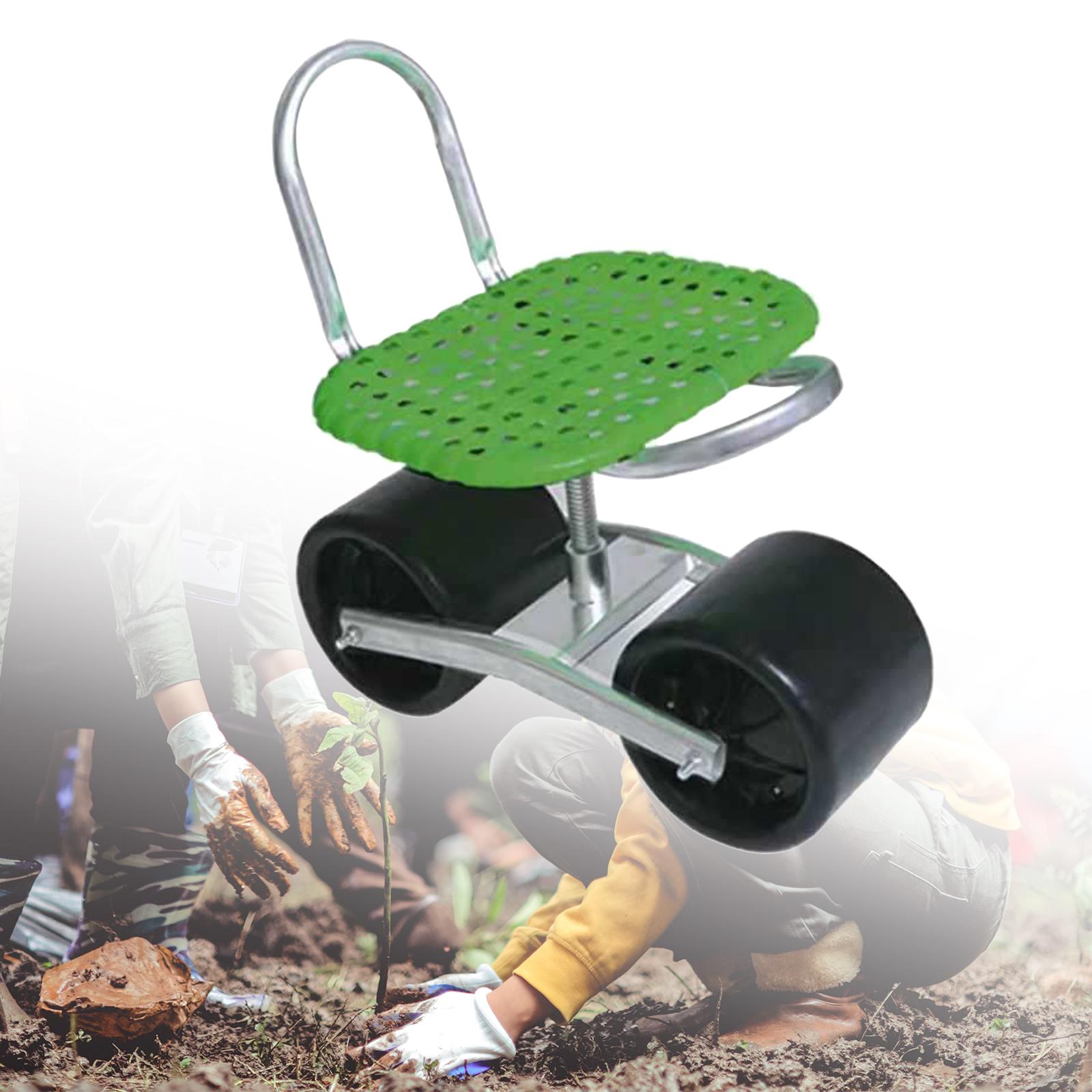 Rolling Garden Seat Adjustable Patio Yard Stool Cart for Car