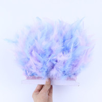 1 метр разноцветная отделка из перьев индейки Бахрома 10-15 см крашеные перья лента для костюма аксессуары рукоделие