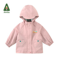 Amila Детская куртка 2023 Осень Новая мода простота Повседневная Верхняя одежда с капюшоном для младенцев малышей девочек мальчиков Милая Брендовая детская одежда