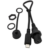 IP67 водонепроницаемый кабель типа C USB C мужской до женской панели коннектор расширения шнур 30cm USB-C водонепроницаемый кабель