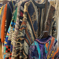 孤品古著Vintage 日系費爾島寒冬加厚保暖波普撞色羊毛衫軟妹毛衣