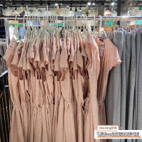 BrandyMelville國內代購粉色碎花洋裝繫帶純棉中長版茶歇裙bm