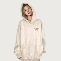 FCURVE原創國潮牌麂皮絨小眾高級感高街中性寬鬆衛衣男女帽衫外套