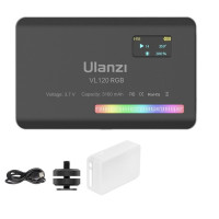 Ulanzi VL120 RGB Светодиодная лампа для видеокамеры, полноцветсветильник перезаряжаемый светильник с регулируемой яркостью 3100 мАч 2500-9000K, панельная лампа, лампа для фотостудии