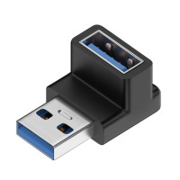 Адаптер DXAB USB «штырь-гнездо» с левым углом 90 градусов поворота, USB «штырь-гнездо», угловой адаптер 10 Гбит/с для ноутбука, ПК, соединитель