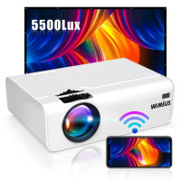 Мини-проектор WIMIUS K2 с поддержкой 1080P, Wi-Fi, Full HD, 5500 лм