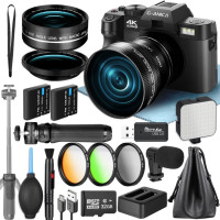 Цифровые камеры G-Anica 4K для фотографии, камера 48 МП с микрофоном, видеокамера с 3-цветным фильтром и широкоугольным и макрообъективом