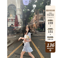 JOEYJOY酒一藍色洋裝女夏季新款2023年短裙氣質顯瘦高級感裙子