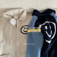 韓國ins博主 情侶裝 ooow*l  羊毛拉鍊軟糯針織毛衣開衫上衣男女