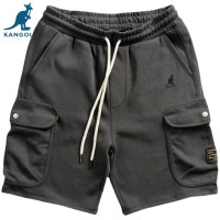 Шорты KANGOL мужские повседневные, Брендовые спортивные Капри с несколькими карманами, в японском винтажном стиле, однотонные, летние