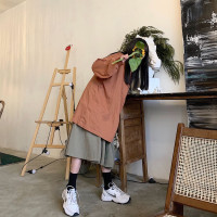 Takeoff咖哩人bf寬鬆長袖T恤內搭上衣oversize慵懶純色中長嘻哈