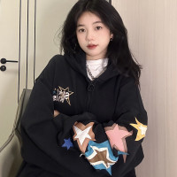 拒絕平庸感！美式復古連帽運動衫女oversize寬鬆慵懶風開衫拉鍊外套