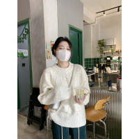 JHXC 減齡漂亮洋派毛衣女設計感2022秋冬新款寬鬆慵懶風針織上衣