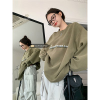 慵懶風休閒厚棉外套女秋季黑色中長版寬鬆顯瘦美式長袖上衣ins潮