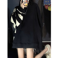 oversize衛衣女春秋薄款寬鬆復古美式慵懶chic設計感小眾長袖上衣