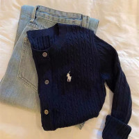 清倉撿漏~專櫃撤回尾單外貿女裝小香風減齡復古刺繡麻花毛衣外套