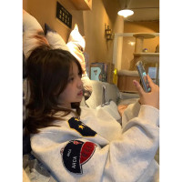 美式復古oversize衛衣女春秋薄款高街秋冬慵懶chic港風hiphop外套