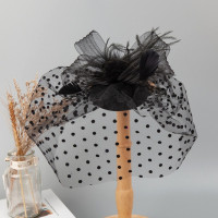 Вуалетка Шляпа заколка для волос женская цветочная сетчатая лента с перьями головные уборы Коктейльные чайные аксессуары для волос