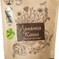 Каша быстрого приготовления, льняная, с яблоком и корицей, 400 гр, Древо жизни