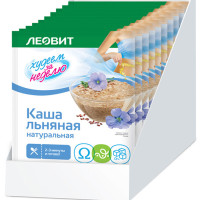 Каша льняная Худеем за неделю от ЛЕОВИТ без сахара натуральная Упаковка 15 порций по 30 г