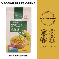 Хлопья без глютена кукурузные Диетика 3 шт по 300г