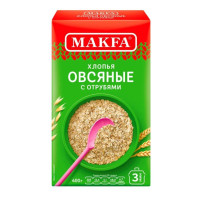 Хлопья MAKFA Овсяные с отрубями, 400 г - 10 шт.