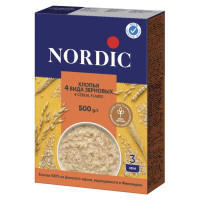 Хлопья 4 вида зерновых (4 злака) Nordic (Нордик) NEW, 500г 