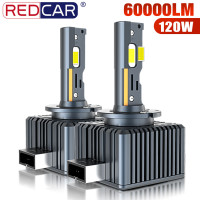 60000LM 120W D3S светодиодные лампы для автомобильных фар D3R D1S D2S D4S D2R D3R D4R Turbo LED 5070 CSP Canbus автомобильные фары 6500K белый 12 В