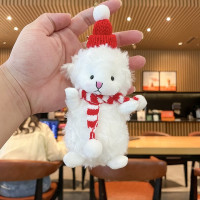 Креативный милый Рождественский искусственный плюшевый новогодний кулон милый медведь кукла рюкзак подвеска брелок маленький подарок для детей